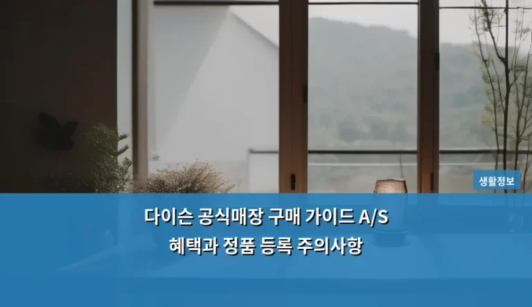 다이슨 공식매장 구매 가이드 A/S 혜택과 정품 등록 주의사항