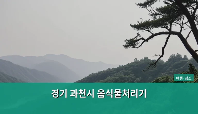 경기 과천시 음식물처리기 지원금 신청 및 설치 가이드