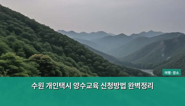 수원 개인택시 양수교육 신청방법 완벽정리 가이드