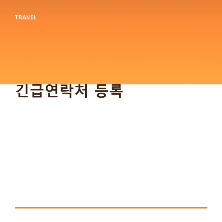 안전한 여행을 위한 긴급연락처 등록 방법과 관리 팁