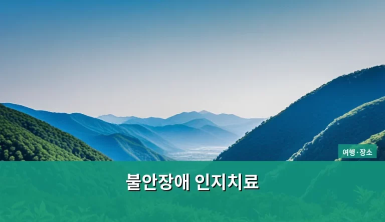 불안장애 인지치료 원리와 비용 및 치료 방법