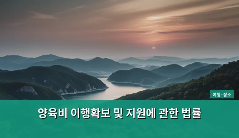 양육비 이행확보 및 지원에 관한 법률 및 강제징수 절차 안내