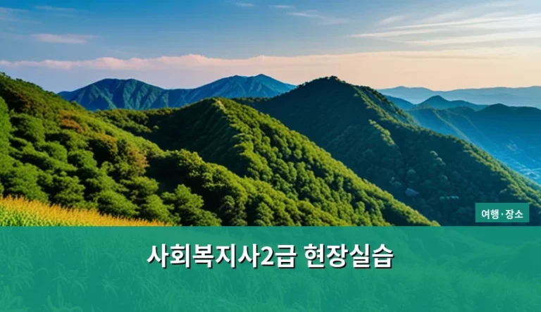 사회복지사2급 현장실습 기관 선택과 이수 방법 안내