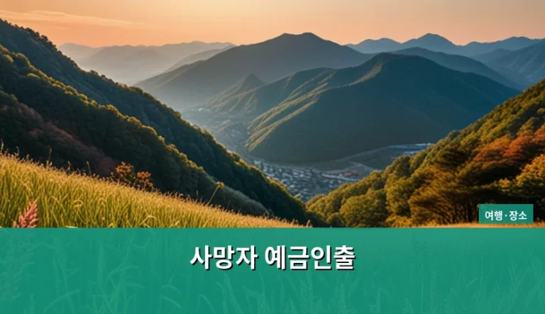 사망자 예금인출 절차와 필요 서류 및 주의사항 정리