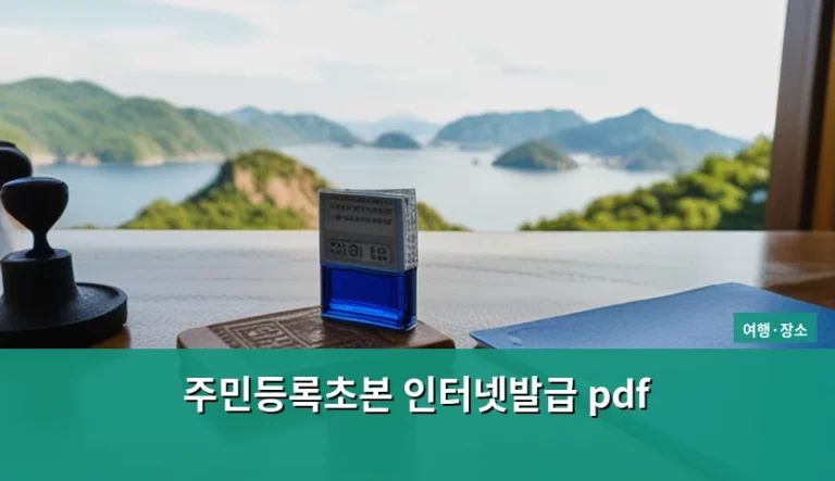 주민등록초본 인터넷발급 pdf 저장 및 신청 방법 가이드