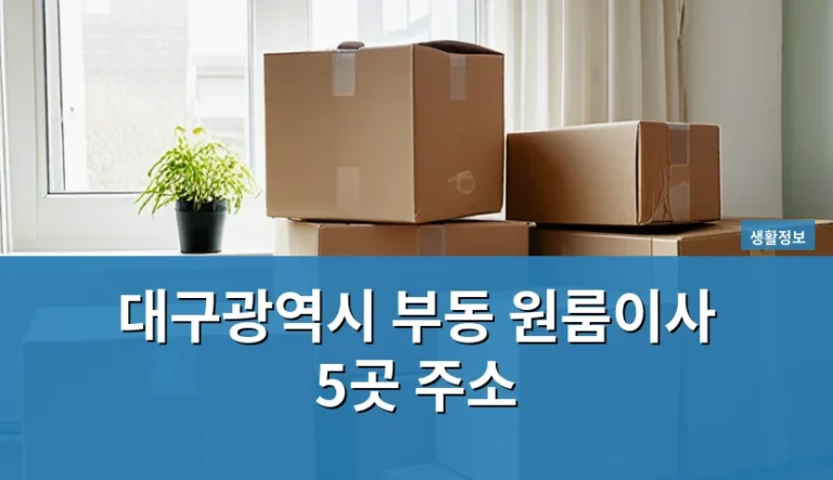 대구광역시 부동 원룸이사 5곳 주소를 맹신하면 안 되는 이유